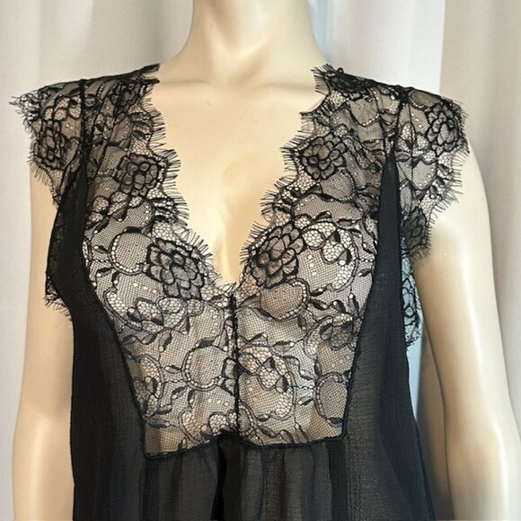 Lovestitch Black Lace See Through Blouse – Size S - Picture 2 of 6